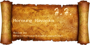 Hornung Havaska névjegykártya